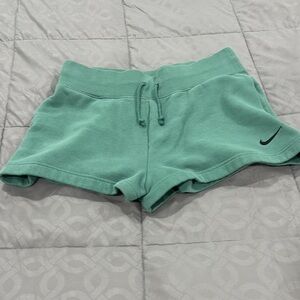 Nike Green Athletic Shorts with Drawstring Waistband